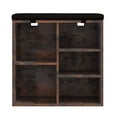 thumbnail image 2 of Shoe Storage Bench, 5 Cubbies Shoe Bench with Cushion, 20 Inch Entryway Shoe Organizer, Cubby Shoe Rack with Adjustable Shelves for Entryway Hallway Bedroom Apartment, Rustic Brown, 2 of 7