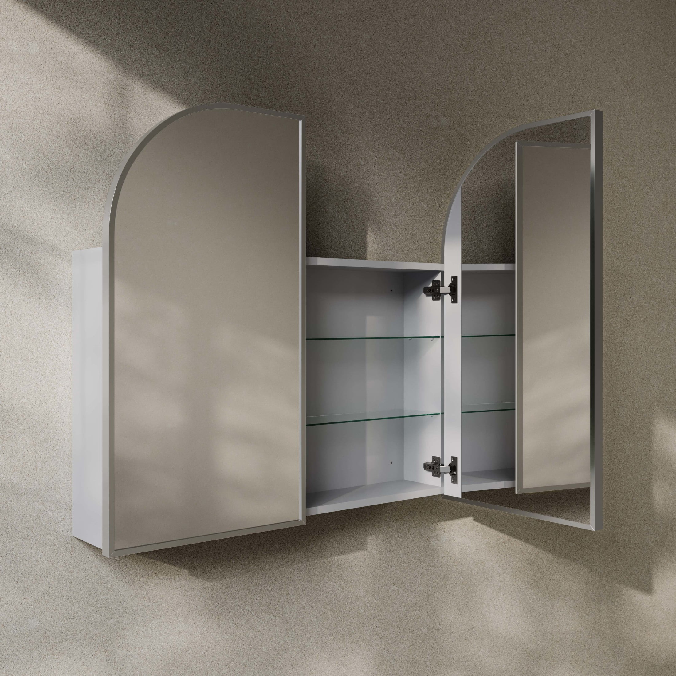 Porte 32 x 31 Arched Recessed/Wall Mount Medicine Cabinet with Mirror in Chrome
