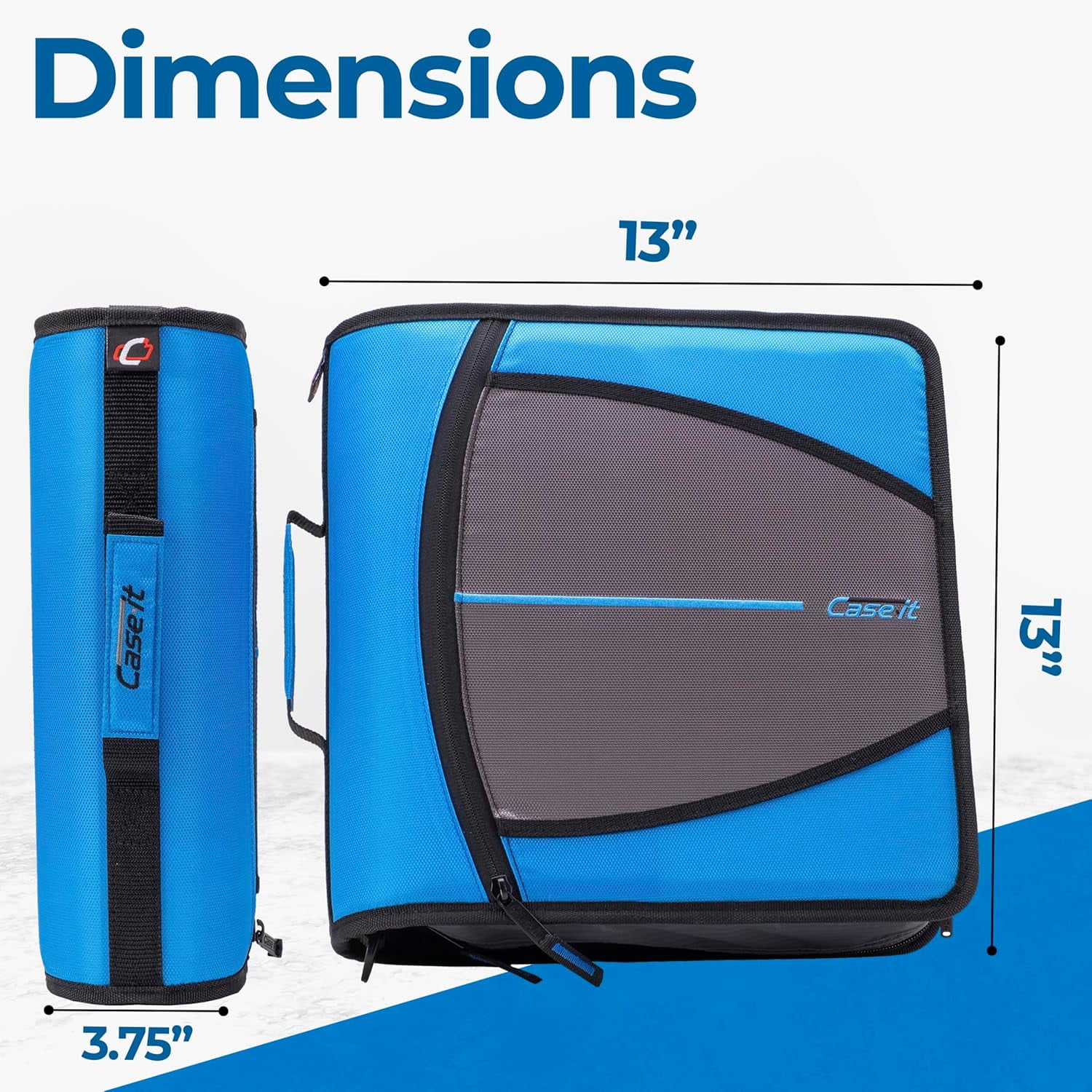 驚きの値段での商品をすべて Case It D-146 Blue, Binder, Zipper Tab Zip Mighty 3-Inch ウェア