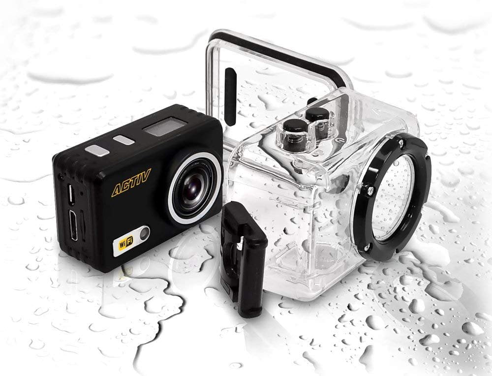 Gear Pro ACTIV Action Camera Hi Resolution Full 1080p HD Video 16 MegaPixel Images 3 Capturing Modes with Waterproof Case Built in WiFi and Helmet Camera Black