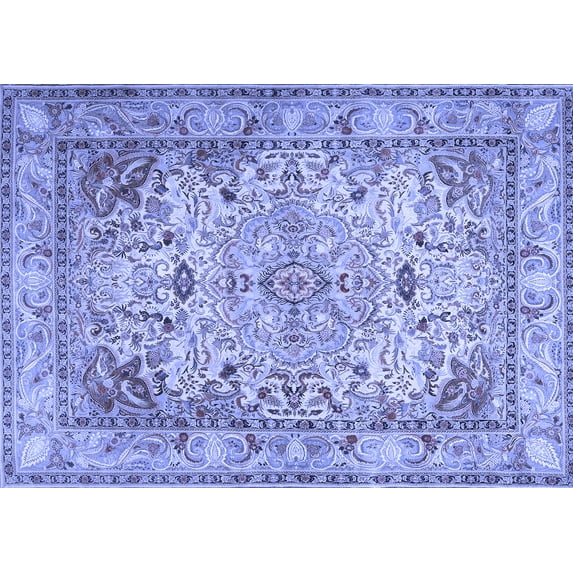 Ahgly Company Indoor Rectangle Persian Blue Traditional Area Rugs, 5' x 8'