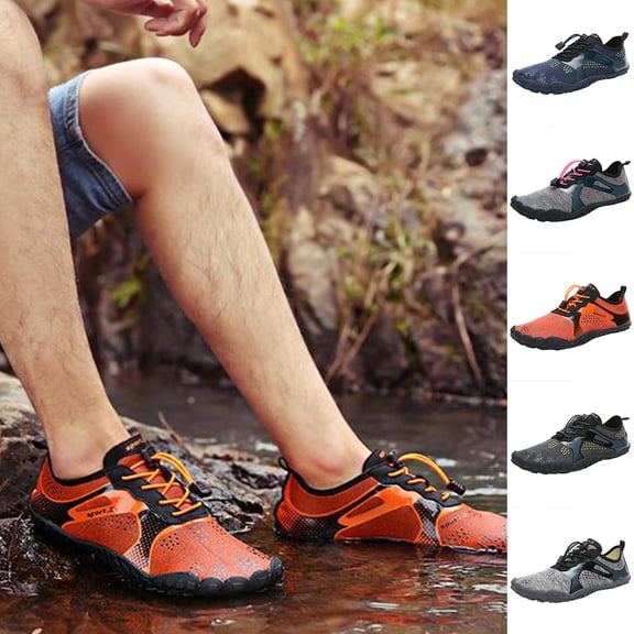 Domzle Water Shoes for Men Women Beach Barefoot Swim Pool Shoes Aqua Socks | Anti-Slip Breathable Quick Dry Lightweight Slip-on, Outdoor Sport Hiking Walking Boating Fishing Diving Surfing Light Gray