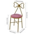thumbnail image 2 of Makeup Dressing Chair Pink Bow Backrest Princess Chair Butterfly Shaped Armless Chair With Padded Seat, 2 of 15