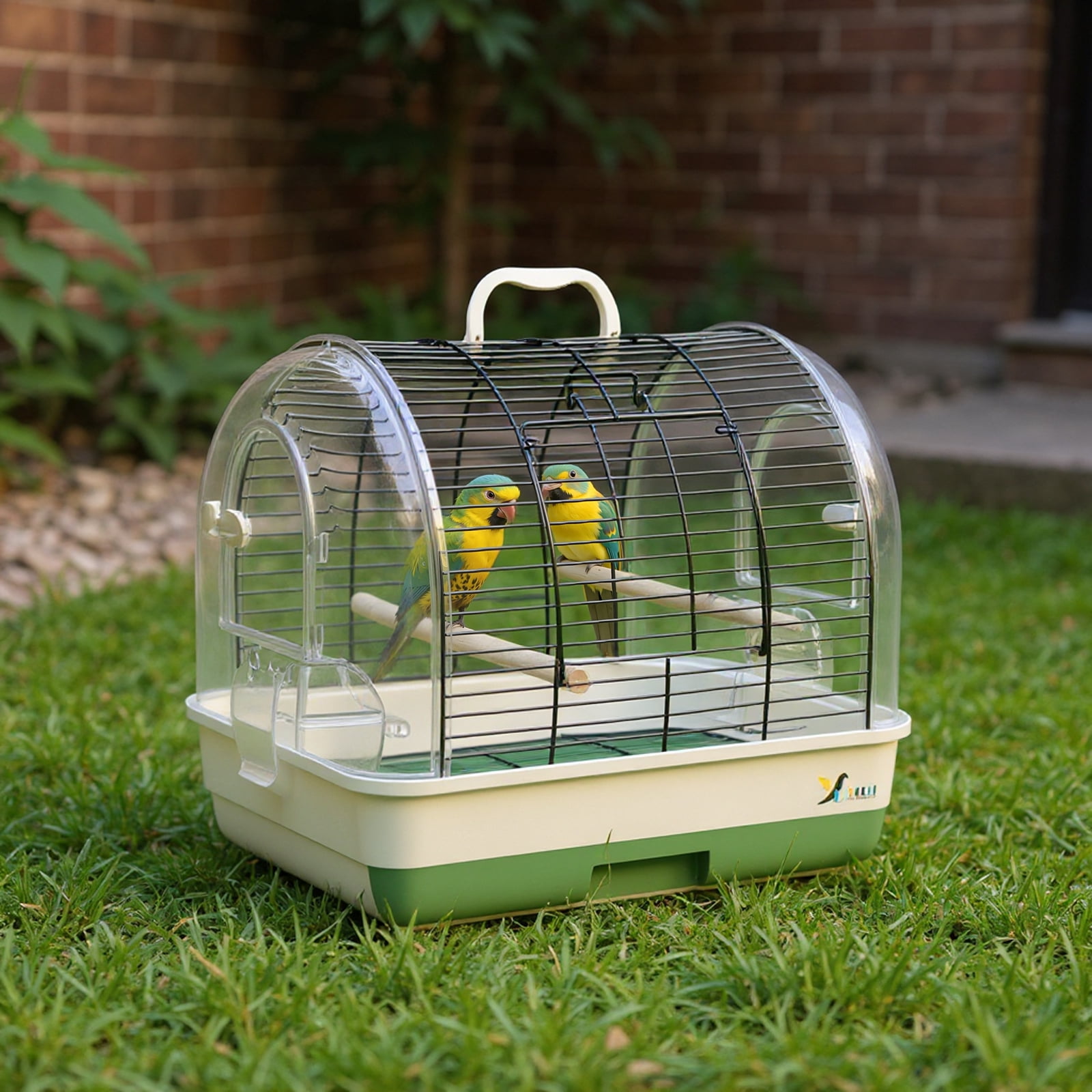Bird Carriers Portable Parrot Travel Cage for Budgie, Portable Parrot Cage with Perches, Metal + Plastic Transparent Pet Cage Panoramic Portable Outdoor Sugar Glider Budgie Peony Parrot Breeding Cage