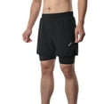 thumbnail image 2 of 2-In-1 Men Running Shorts with Towel Loop Pockets Quick Dry Exercise Shorts for Training Gym Workout, 2 of 6