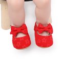 thumbnail image 6 of Yoyauz Baby Girl Mary Jane Shoes Anti Slip Rubber Sole Ballet Slippers Princess Dress Wedding Shoes Newborn Kids Shoes Toddler Shoes（0-12 Month）, 6 of 8