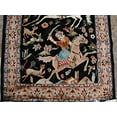 thumbnail image 3 of Tapis wesome 3 Chevaux Roi Chasse Noué à la Main Fin (4 x 2.6)', 3 of 5