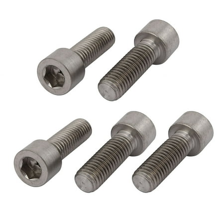 

Unique Bargains 5 Pcs M10x30mm Thread Hex Socket Drive Cap Head Titanium Screw