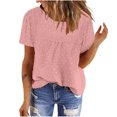 thumbnail image 1 of CHGBMOK Womens T-Shirts Mode Décontractée Manches Courtes Col Rond Plié Blouse Tailles S, 1 of 6