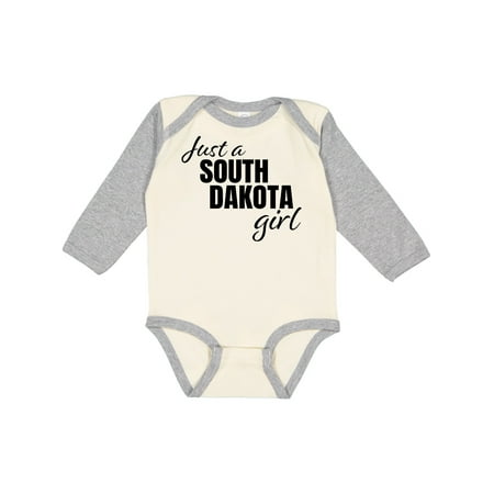

Inktastic Just a South Dakota Girl Born and Raised Gift Baby Girl Long Sleeve Bodysuit