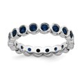 thumbnail image 1 of 925 Sterling Silver Created Sapphire Stackable Ring Birthstone September Gemstone, 1 of 8
