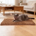 thumbnail image 4 of YaoZQ Coffee Brown Pet Feeding Mat Soft Absorbent Microfiber Rug Non Slip Floor Pad for Dog Water Bowls Muddy Paws Washable 24 x 16 Inch, 4 of 5