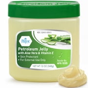 MED PRIDE Petroleum Jelly 13 oz Tub with Aloe Vera & Vitamin E Healing Jelly for Dry Skin, Rashes, Burns, Chapped Lips & Diaper Rash Skin Care