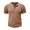 Khaki, variant on Summer Men T-shirt Short Sleeves Buttoned V Neck Solid Color Thread Knitted Stretchy Slim Fit American Style Muscle Guy Fitness Workout Top