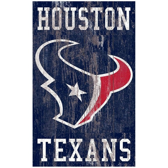 Houston Texans 11'' x 19'' Heritage Distressed Logo Sign