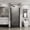 Black, variant on 34-35.2"W x 72"H Pivot Shower Door, 1/4"(6mm) Glass, Black, Semi-Frameless