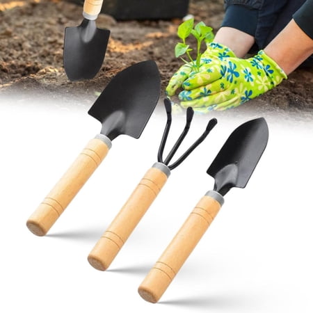 Luysn Small Garden Tools - Mini Garden Tools Set with Small Trowel Garden Trowel Garden Spade & Hand Rake - Indoor Gardening Tools Set for Succulent Bonsai & Pot Plants Gardening Tools 5 -6