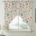 thumbnail image 2 of Pink Spring Floral Swag Valances for Windows 2 Pack, Kitchen Window Curtains 36 Inch Length, Elegant Pastoral Flowers Butterflies Rustic Privacy Swag Curtains for Living Room/Bathroom 36"x36", 2 of 8