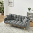 thumbnail image 4 of Convertible Futon Sofa Bed,69 Inch Modern Teddy Loveseat Sofa Couch with Adjustable Backrest for Small Space,Living Room,Gray, 4 of 8