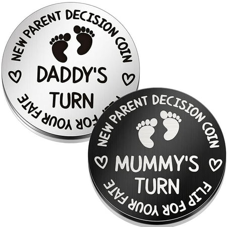 2 Pieces Fun New Parents Decision Coin Double Sided Decision Making Coin  Gifts For Mom Dad New Pregnancy Gift For First Time Mommy Daddy Chr