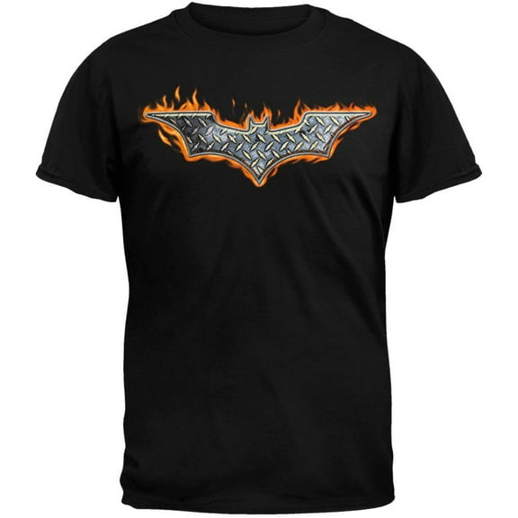 Batman - Steel Fire Logo T-Shirt - Medium