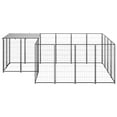thumbnail image 3 of vidaXL Dog Kennel Steel Outdoor Puppy Enclosure Cage Black/Silver Multi Sizes, 3 of 20