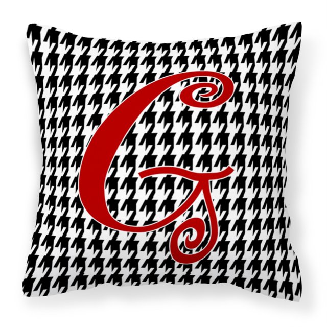 "Treasures CJ1035-GPW1414 Monogram Initial G Houndstooth Black Tela Almohada, Grande, Multicolor" Caroline's Treasures CJ1035-GPW1414