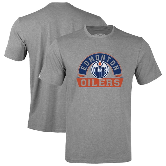 Youth Levelwear Gray Edmonton Oilers Little Richmond Banner Arch T-Shirt