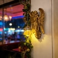 thumbnail image 3 of Retro Art Wall Lamp - Vintage Style Wall Sconce with Frosted Crystal, Battery Operated Magical Wall Lamp for Bedroom, Bathroom, Living Room, Fantasy-Themed Decorative Lighting (9in), 3 of 12