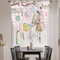 thumbnail image 3 of Pink Easter Bunny Tie Up Curtains 45 Inches Long, Kitchen Window Curtains Over Sink, Spring Easter Eggs Floral Buffalo Plaid Small Window Curtains Shade Balloon Curtains Valances for Bedroom 34"x45", 3 of 8