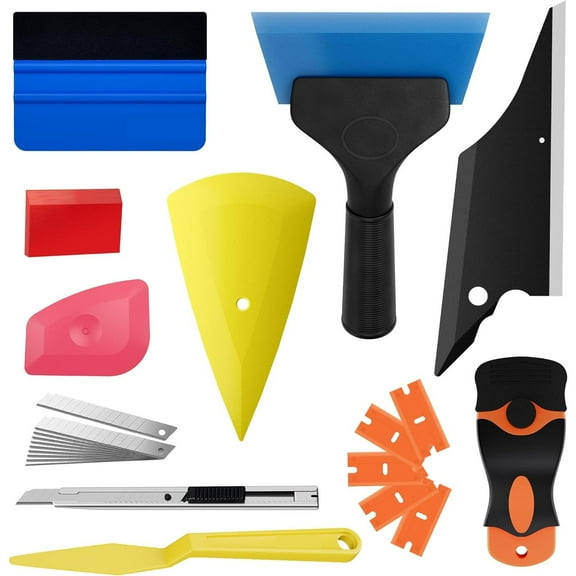 24pcs Window Tint Kit, Professional Easy-to-Use Window Tinting Tools for Car or Home - Includes Tint Squeegee, Felt Squeegee, and Cutting Knife for Window Film Installation