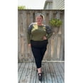 thumbnail image 2 of TIYOMI Plus Size Womens 5X Tops Army Green Long Sleeve Crewneck Oversized Color Block Tees Camo Loose Fit Shirts Early Spring Fall Winter Tunic 5XL 26W 28W, 2 of 5