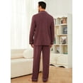 thumbnail image 3 of U2SKIIN Mens Pajama Sets, Ultra Soft Button Down Loungewear Long Sleeve Pjs Sets,(Purple Mel.XL), 3 of 5