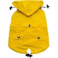 thumbnail image 2 of Yellow Zip Up Dog Raincoat With Reflective Buttons, Pockets, Rain/Water Resistant, Adjustable Drawstring, & Removable Hoodie, 2 of 6