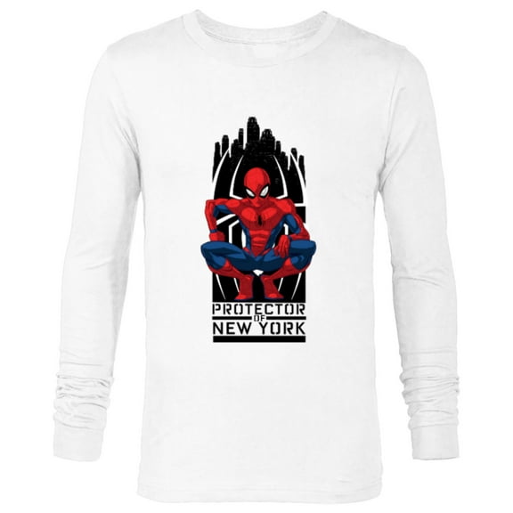 Marvel Spider-Man Protector of New York - Long Sleeve T-Shirt for Men - Customized-White