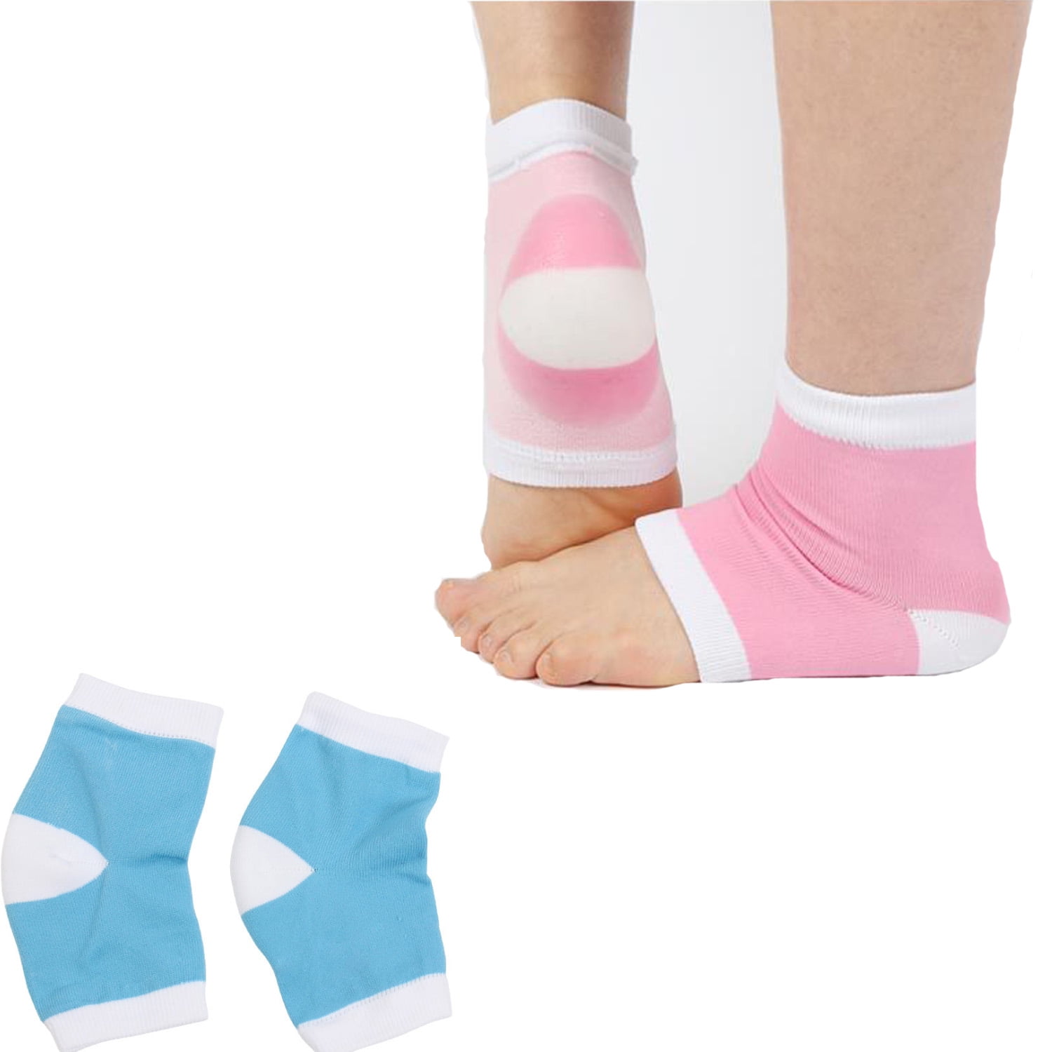 Moisturizing Heel Socks, 2 Pairs Toeless Socks Gel Lined Spa Socks for Dry  Heels Treatment Cracked Heel Repair (Black)