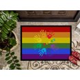 thumbnail image 3 of Caroline's Treasures CK8020JMAT Gay Pride Peace Hands Doormat 24x36, 36"L x 24"W, multicolor, 3 of 4