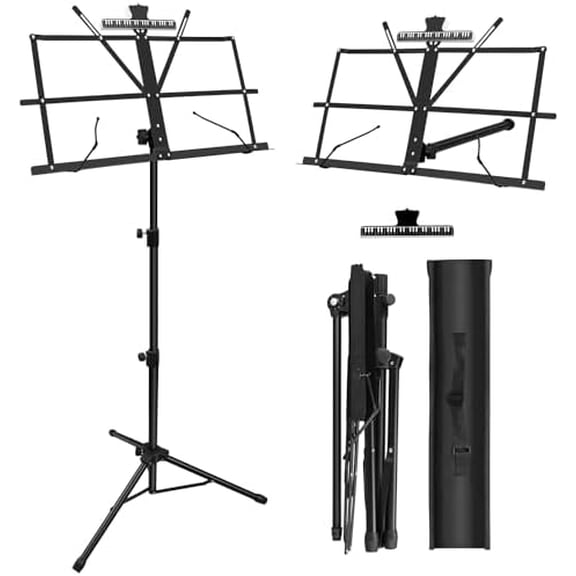 1 Pack Music Stand, with Music Sheet Clip Holder & Carrying Bag