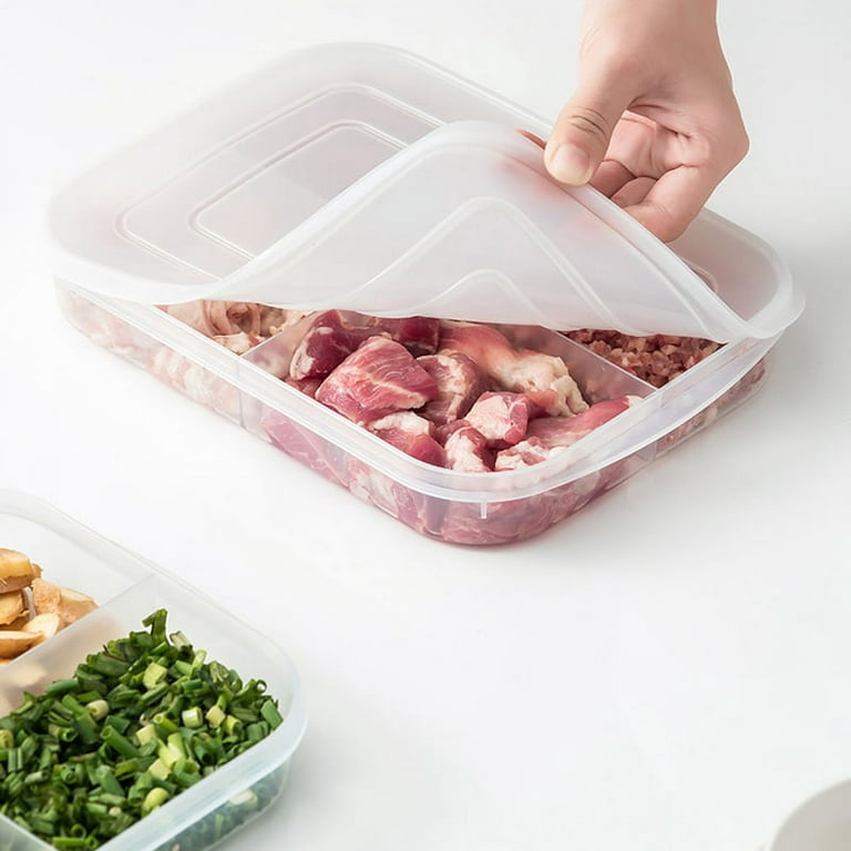 4-Compartment Food Containers For Meats & Vegetable With Lids