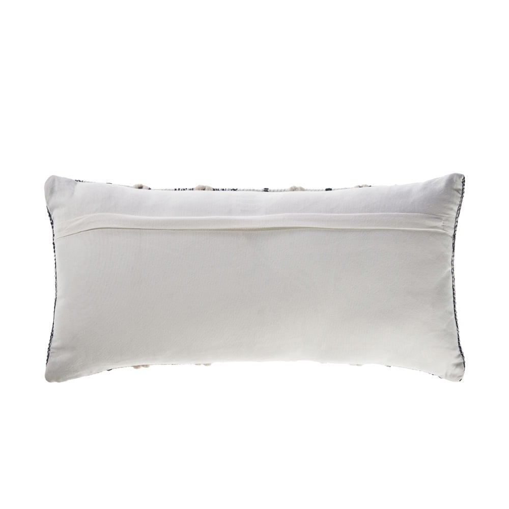 Ox Bay Tessa 14" x 28" White/Navy Striped Adult Decorative Lumbar Throw Pillow