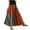 Red, variant on Hvot&aat Women Vintage Cotton Linen Color Block Plaid Skirt Elastic Waist Patchwork A-Line Long Skirt