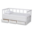 thumbnail image 3 of Baxton Studio Kendra Modern and Contemporary White Finished Expandable Twin Size to King Size Daybed with Storage Drawers, 3 of 10