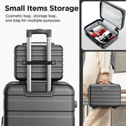 Famistar 11 Piece Hardside Luggage Suitcase Set with 360° Double Spinner Wheels Wheels Integrated TSA Lock, 14” Travel Case, 20 Carry-On Luggage, 24 Checked Luggage and 28 Checked Luggage, Black