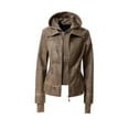 thumbnail image 3 of Annva USA Women's Hood PU Leather Jacket - Rosa Apparel, 3 of 11