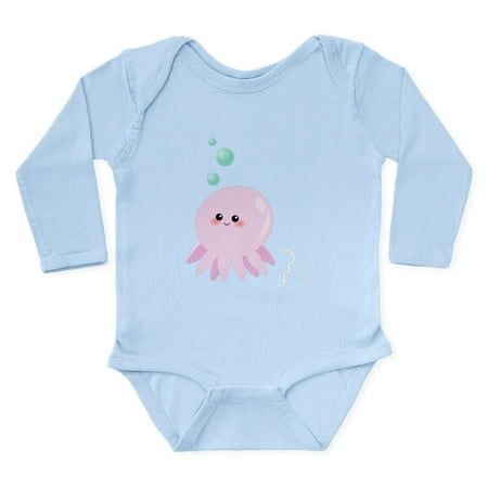 

CafePress - Cute Pink Octopus Body Suit - Long Sleeve Cotton Baby Bodysuit