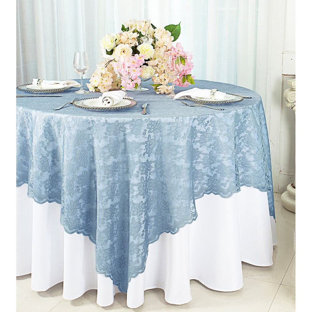 Wedding Linens Inc. 72 in x 72 in Lace Table Overlays, Lace Tablecloths
