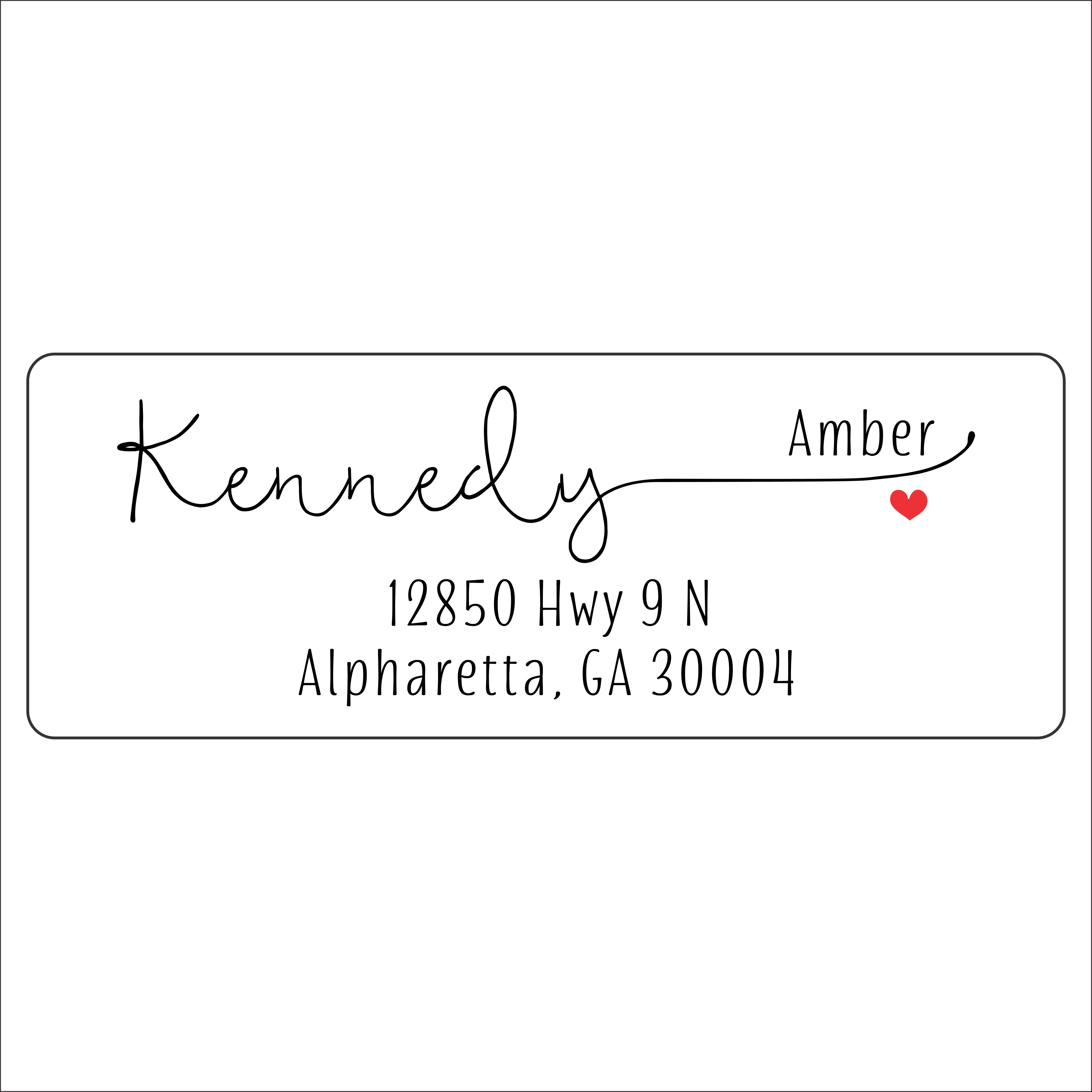 Clear Return Address Labels, Custom Printed Matte Frosted Clear Transparent Stickers, Personalized Labels, 5 Sheets, 150 Labels Total - Red Accent Heart Design