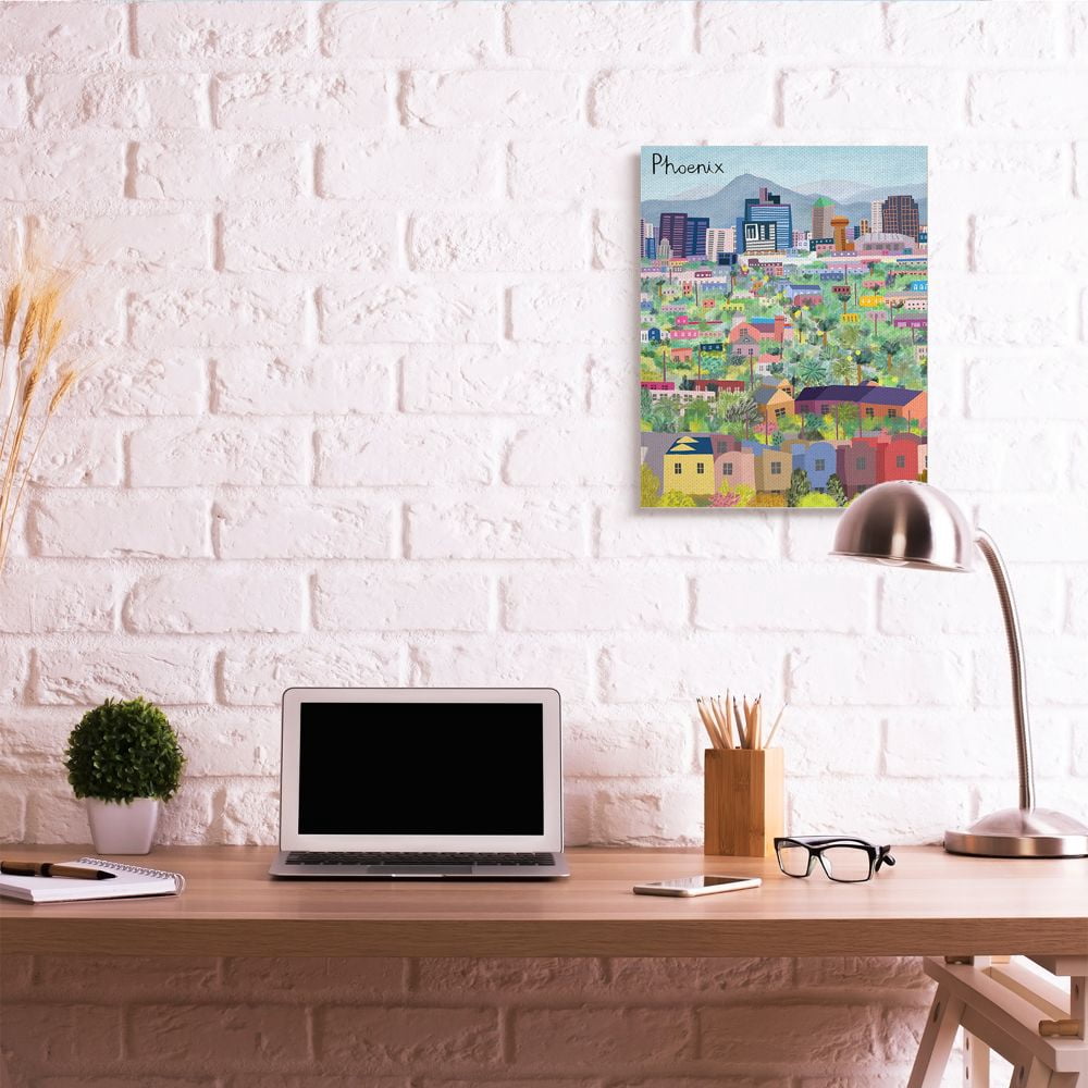 Stupell Industries Colorful Phoenix Arizona City Architectural Skyline Designed by Carla Daly