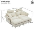 thumbnail image 3 of LUCKHAO  85.8'' Oversized Double Chaise Lounges Indoor, Comfy Upholstered Corduroy Chaise Lounge with Removable Headrests, Extra Deep Seat Loveseat with Ottoman for Living Room, 3 of 21