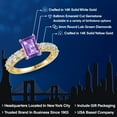 thumbnail image 2 of Gem Stone King 14K Two Tone Gold Purple Amethyst and Lab Grown Diamond Engagement Ring for Women | 2.38 Cttw | Emerald Cut 8X6MM | Gemstone February Birthstone | Size 8, 2 of 6